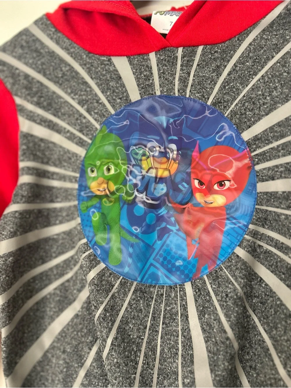 PJ Masks Outfit Set 2 pc Fleece Kids Hoodie & Pants Boys Gray & Red Size 7